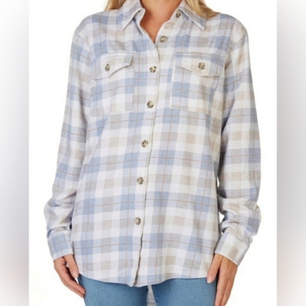 Light Blue and Cream Wallflower Flannel